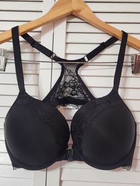 Upushall Front Closure Racerback Push Up Bra in Black - Women Intimates